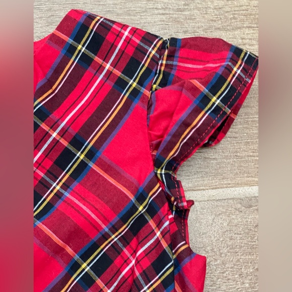 J Crew Toddler Girl Crewcuts Size 2T Tartan Plaid Ruffle Christmas Dress - Picture 4 of 14